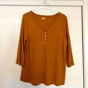 Boho Mustard Henley Top